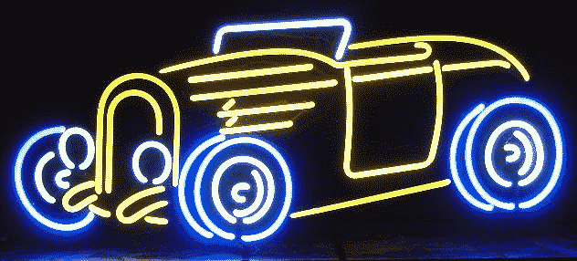1932 Ford Auto Car Yellow Neon Sign